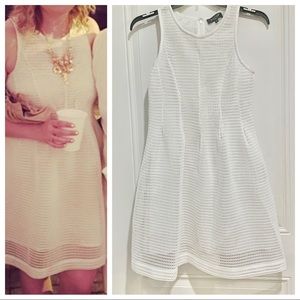 EUC! Unique Netted White Fit & Flare Dress